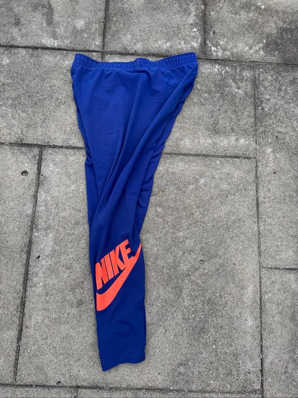 Nike Just Do It pants Women’s XL Royal Blue Orange Swoosh Logo Athletic